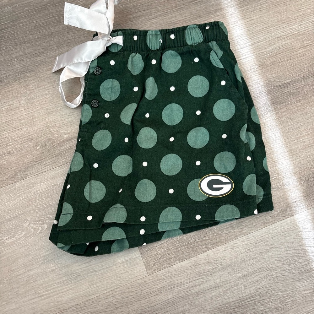 Green Polka Dot Women's Shorts with Logo